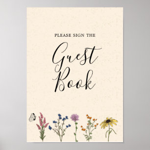 Vintage Wildflower Baby Shower Guest Book