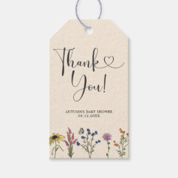 Vintage Wildflower Baby Shower Thank You Tag