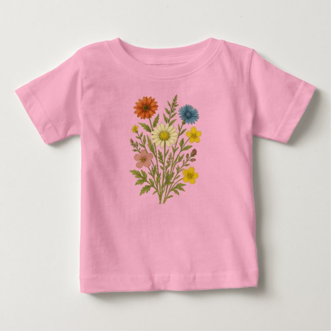 Vintage wildflower baby T-Shirt (Front)