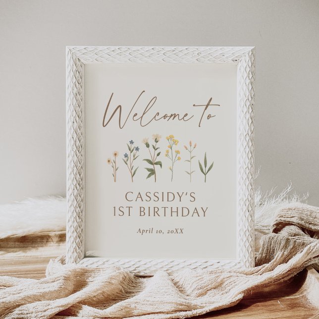 Vintage Wildflower Birthday Welcome Sign (Creator Uploaded)