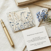 Vintage Wildflower Botanical Blue Meadow
