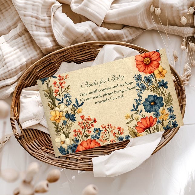 Vintage Wildflower Botanical Books for Baby  Enclosure Card (Creator Uploaded)