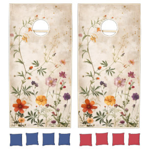 Vintage Wildflower Botanical Cornhole Set