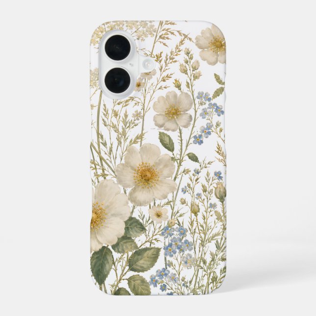 Vintage Wildflower Botanical Pattern iPhone Case (Back)