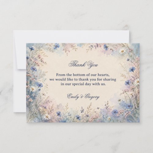 Vintage Wildflower Botanical Thank You Card