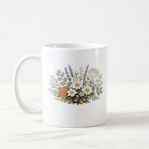 Vintage Wildflower Bouquet Art Print | Botanical F Coffee Mug