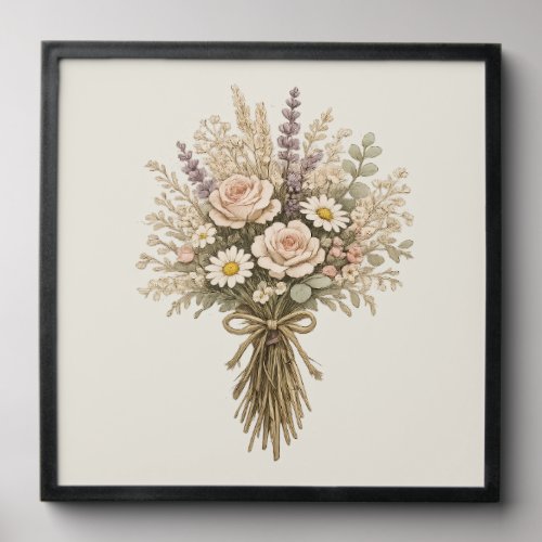 Vintage Wildflower Bouquet Peel And Stick Photo Tile