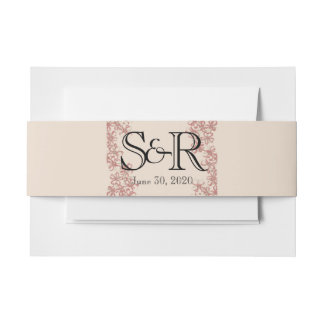 Vintage Wildflower Coral Cream Wedding Belly Band