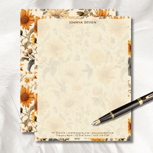 Vintage Wildflower Cream Business Stationery 