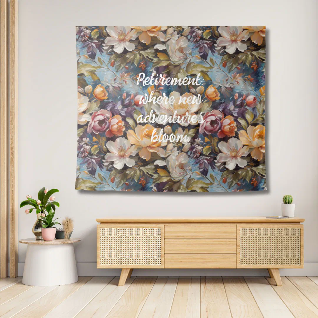 Vintage Wildflower Custom Retirement Gifts for Her Tapestry (Vintage Wildflower Custom Retirement Gifts for Her)