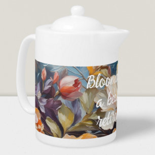 Vintage Wildflower Custom Retirement Gifts for Her Teapot