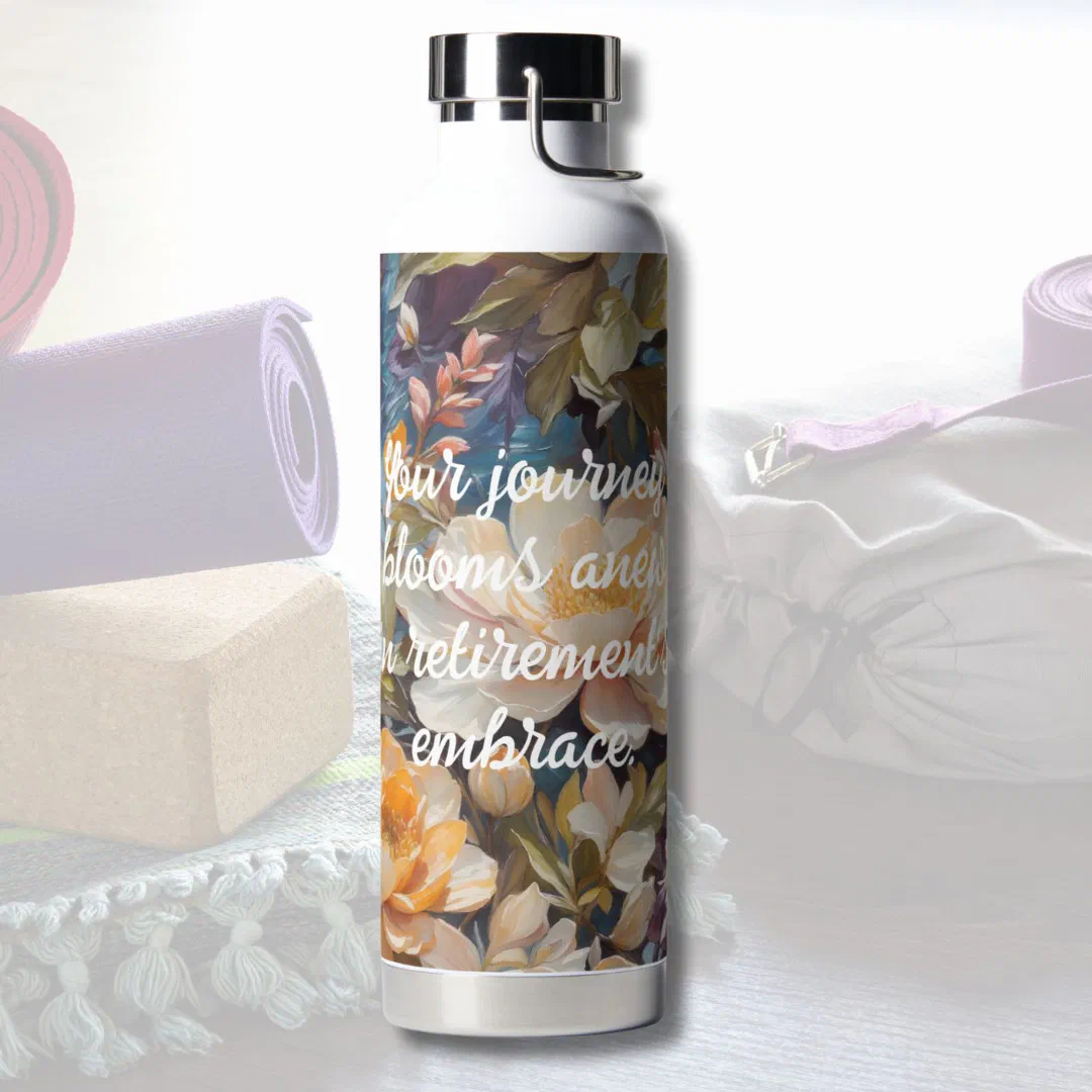 Vintage Wildflower Custom Retirement Gifts for Her Water Bottle (Vintage Wildflower Custom Retirement Gifts for Her)