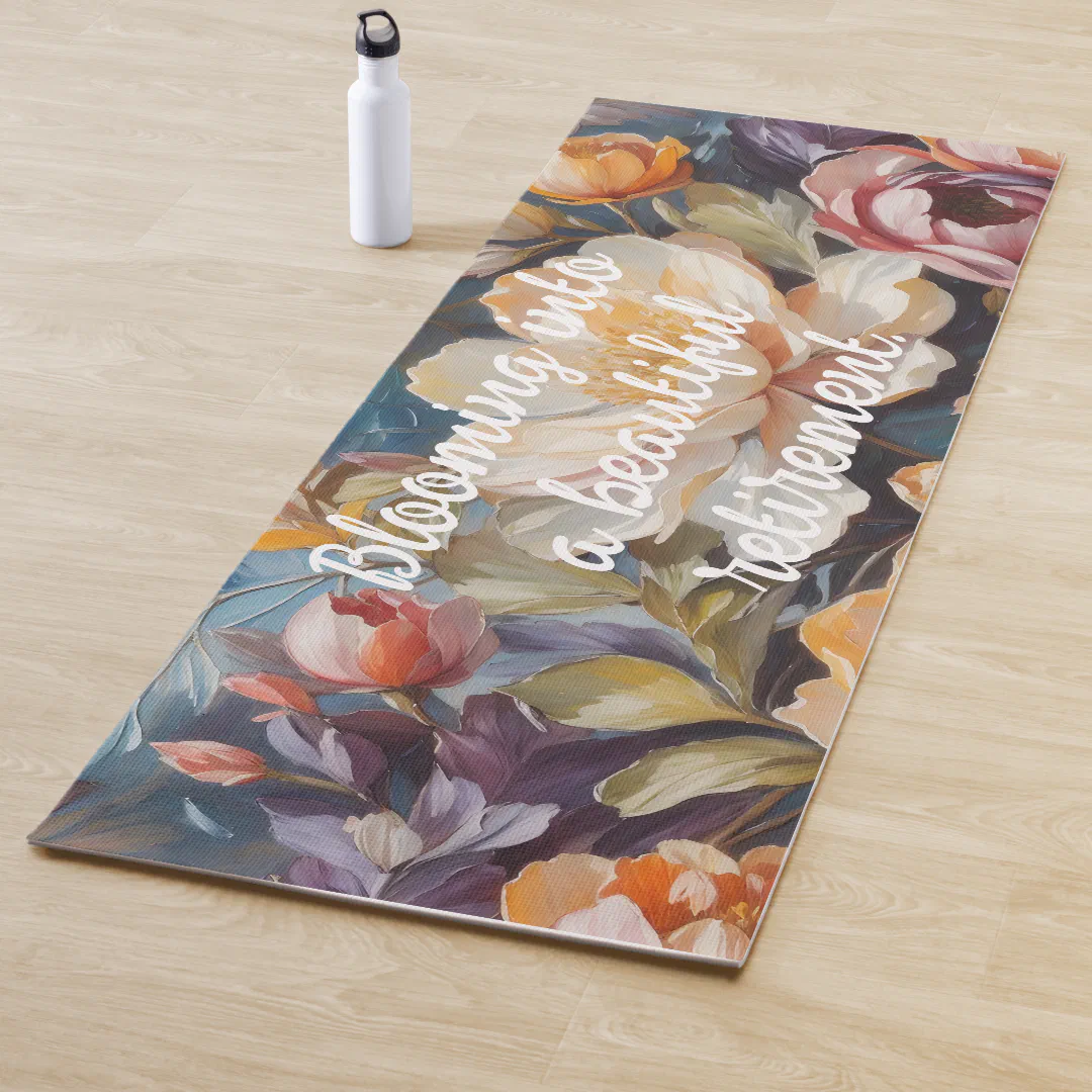 Vintage Wildflower Custom Retirement Gifts for Her Yoga Mat (In Situ)