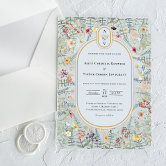 romantic dainty floral arch spring garden wedding acrylic invitations