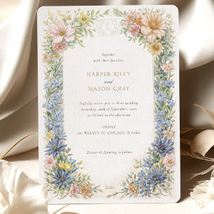 Vintage Wildflower Elegance Wedding Invitation