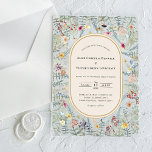 Vintage Wildflower Fern Beige Wedding Acrylic Invitations<br><div class="desc">This Wildflower Fern Beige Wedding Acrylic Invitations design is an elegant arrangement of classic gold geometric frames embellished with delicate boho floral greenery bouquets and stems. Featuring a palette of timeless ivory beige on clear acrylic backgrounds with simple classic black typography and whimsical colorful wildflowers, creating a lovely and polished...</div>
