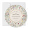 Vintage Wildflower Fern Beige Wedding Round
