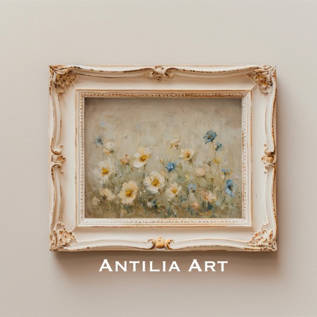 Vintage Wildflower Field Painting Botanical Floral Poster (Creator Uploaded)