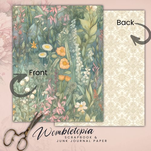 Vintage Wildflower Garden Botanical Junk Journal 