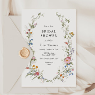Vintage Wildflower Garden Bridal Shower  Invitation