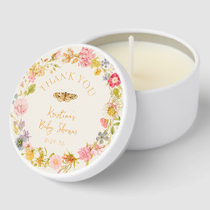 Vintage Wildflower Girl Baby Shower Mini Candle Favors