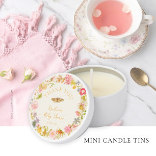 Vintage Wildflower Girl Baby Shower Mini Candle Favors