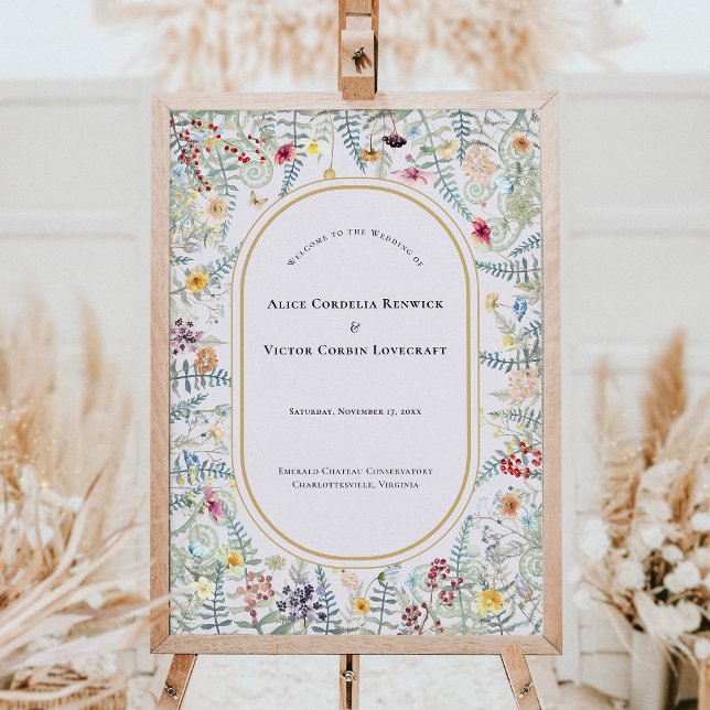 Vintage Wildflower Lavender Wedding Welcome Sign (Creator Uploaded)