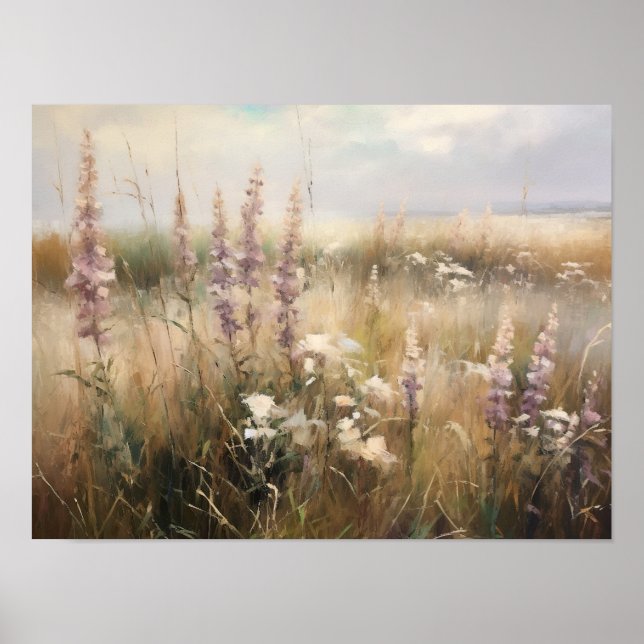 Vintage Wildflower Painting Poster (Front)