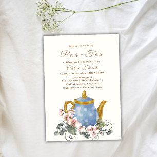 Vintage Wildflower Par-Tea Mommy-To-Be Baby Shower Invitation
