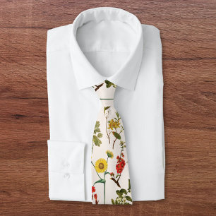 Vintage Wildflower Pattern Neck Tie