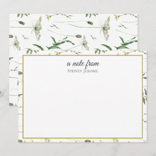 Vintage Wildflower Personalized Note Card