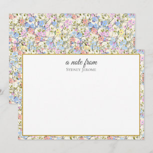 Vintage Wildflower Personalized Note Card
