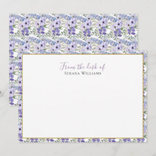 Vintage Wildflower Personalized Note Card