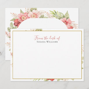 Vintage Wildflower Personalized Note Card