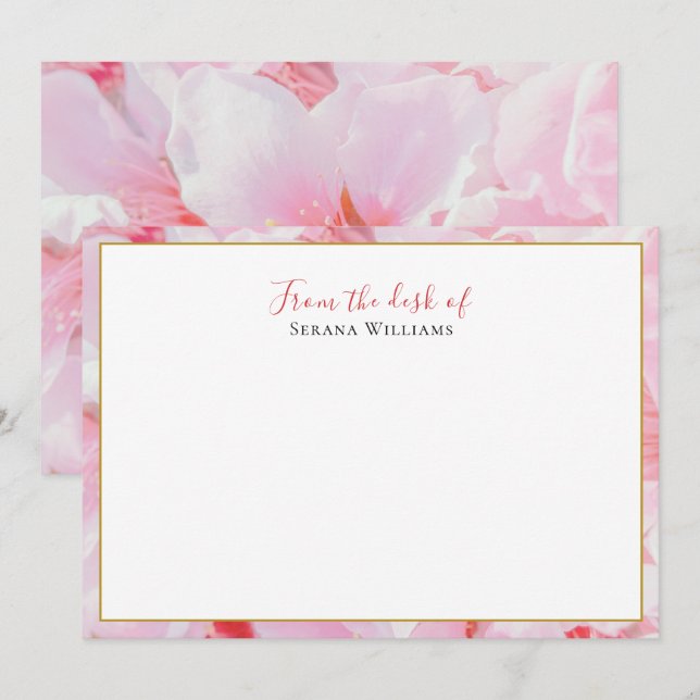 Vintage Wildflower Personalized Note Card (Front/Back)