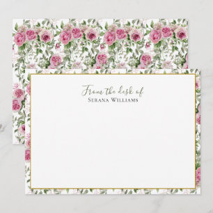 Vintage Wildflower Personalized Note Card