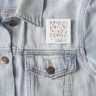Vintage Wildflower Quote Button