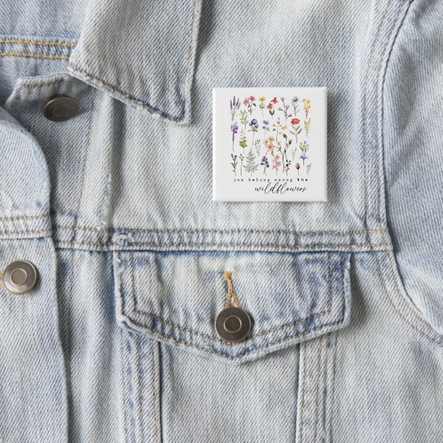 Vintage Wildflower Quote Button (In Situ)