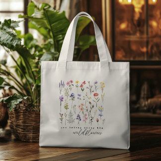 Vintage Wildflower Quote Tote Bag