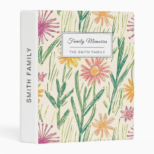 Vintage Wildflower Sketch (10) Mini Binder