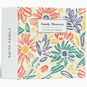 Vintage Wildflower Sketch (11) 3 Ring Binder