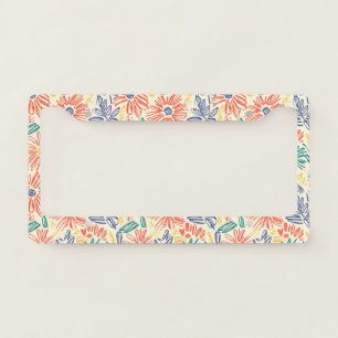 Vintage Wildflower Sketch (11) License Plate Frame