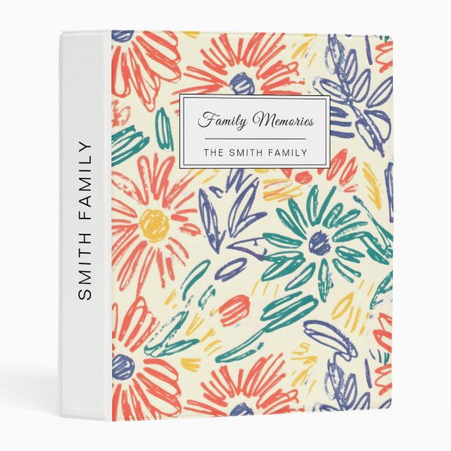 Vintage Wildflower Sketch (11) Mini Binder (Front/Spine)
