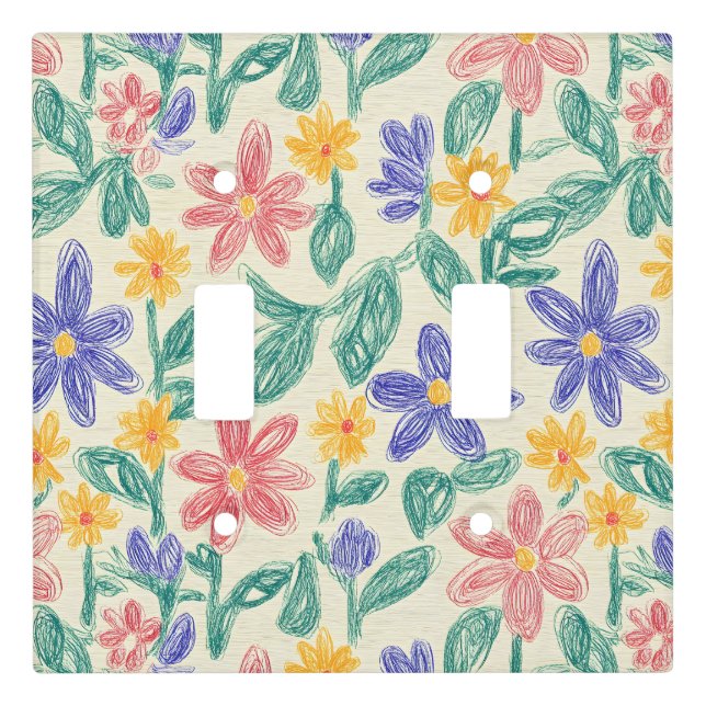 Vintage Wildflower Sketch (1) Light Switch Cover (Front)