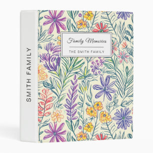 Vintage Wildflower Sketch (2) Mini Binder
