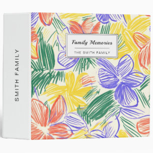 Vintage Wildflower Sketch (5) 3 Ring Binder