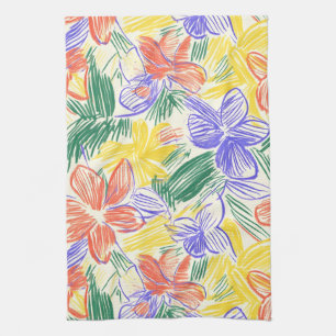 Vintage Wildflower Sketch (5) Kitchen Towel