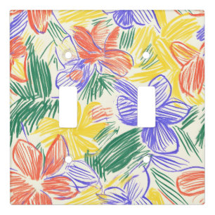 Vintage Wildflower Sketch (5) Light Switch Cover