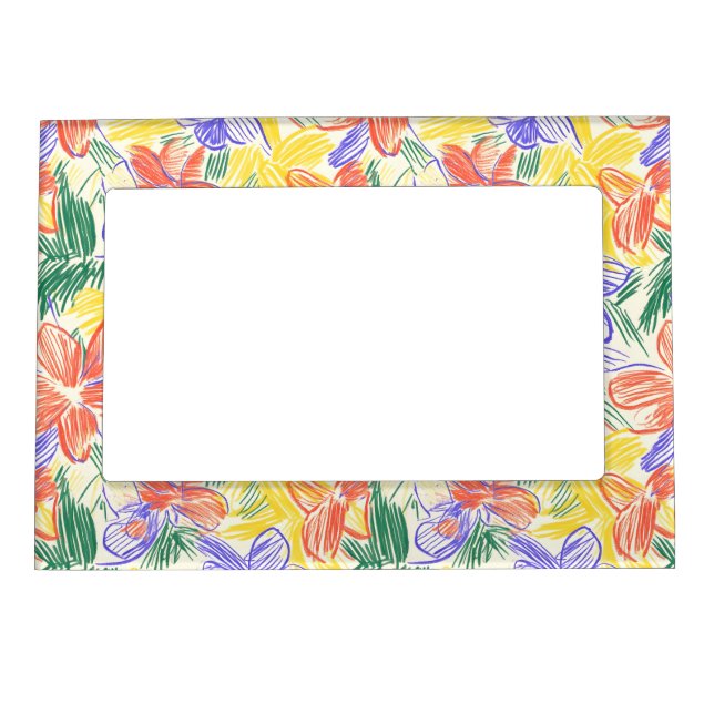Vintage Wildflower Sketch (5) Magnetic Frame (Front)