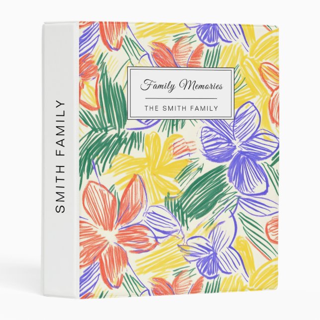 Vintage Wildflower Sketch (5) Mini Binder (Front/Spine)